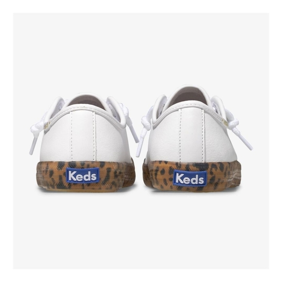 Keds | Leather Kickstart Leopard Foxing Sneaker White - Picture 2 of 8